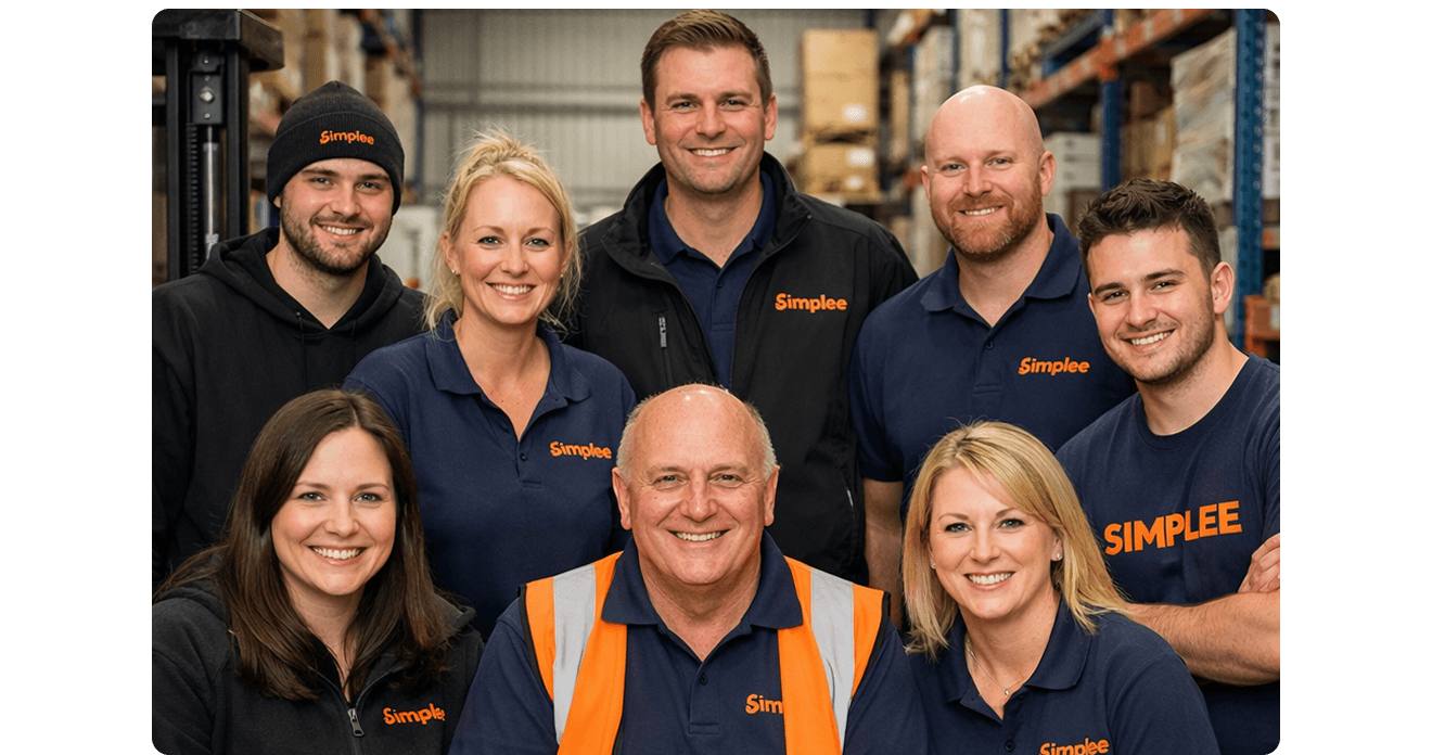The SIMPLEE UK warehouse and operations team