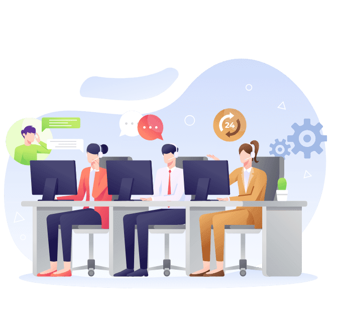 Personalised telephone customer service graphic